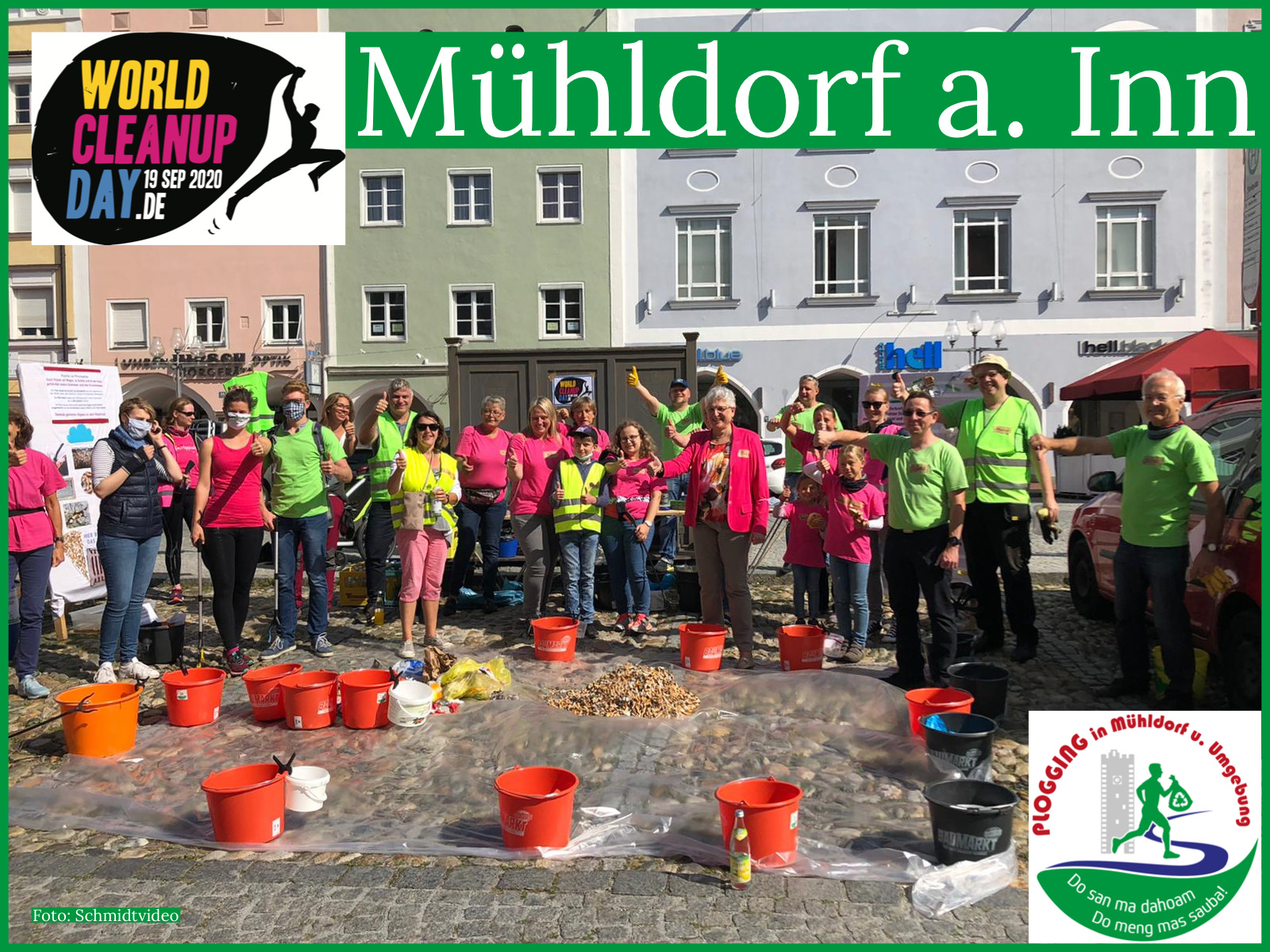 Plogging Gruppe Mühldorf - Kippen sammeln (Bayern)