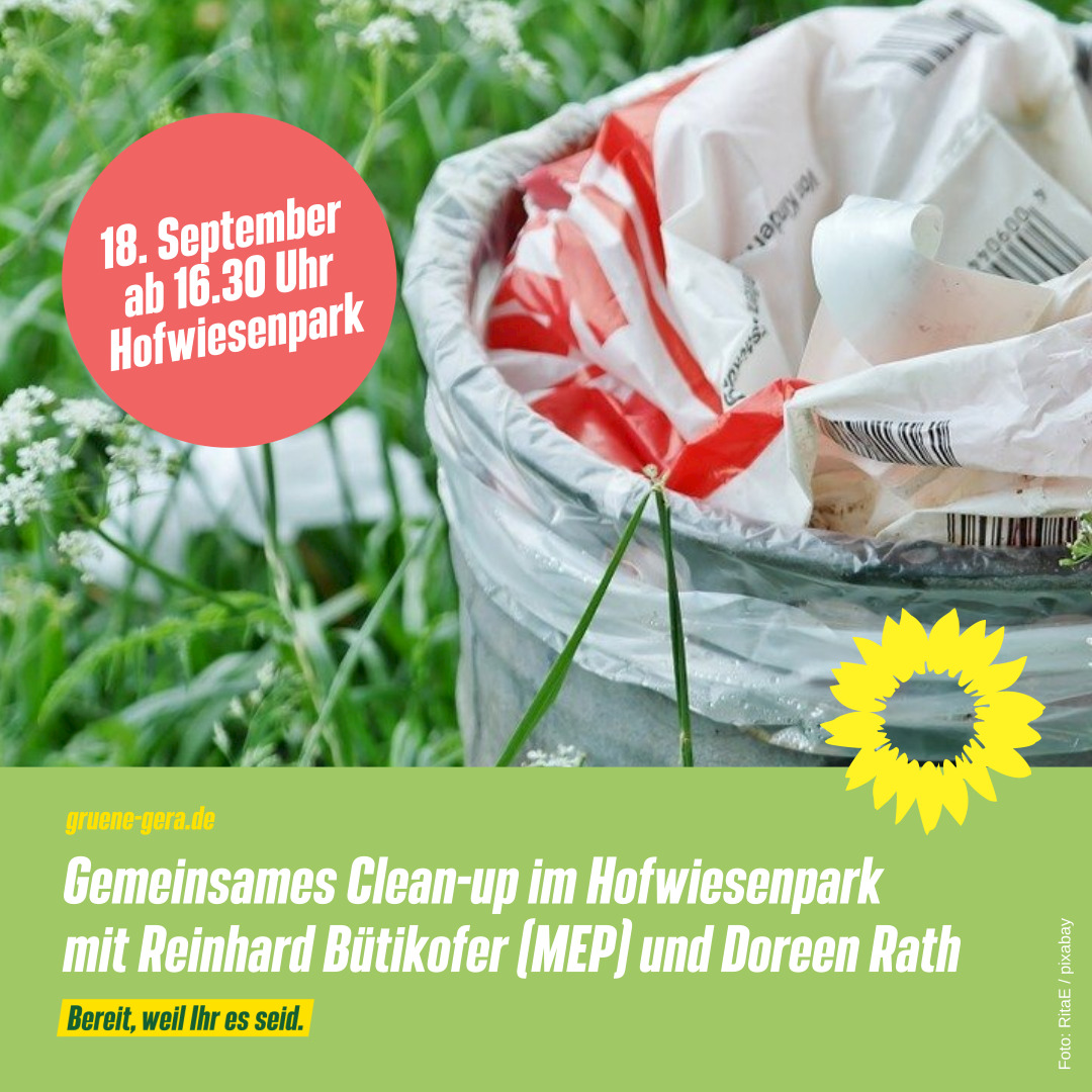 Grüne Gespräche zum World Cleanup Day, Gera ( Thüringen)