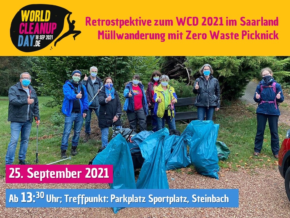 Müllwanderung als Retrospektive zum World Cleanup Day 2021 im Saarland