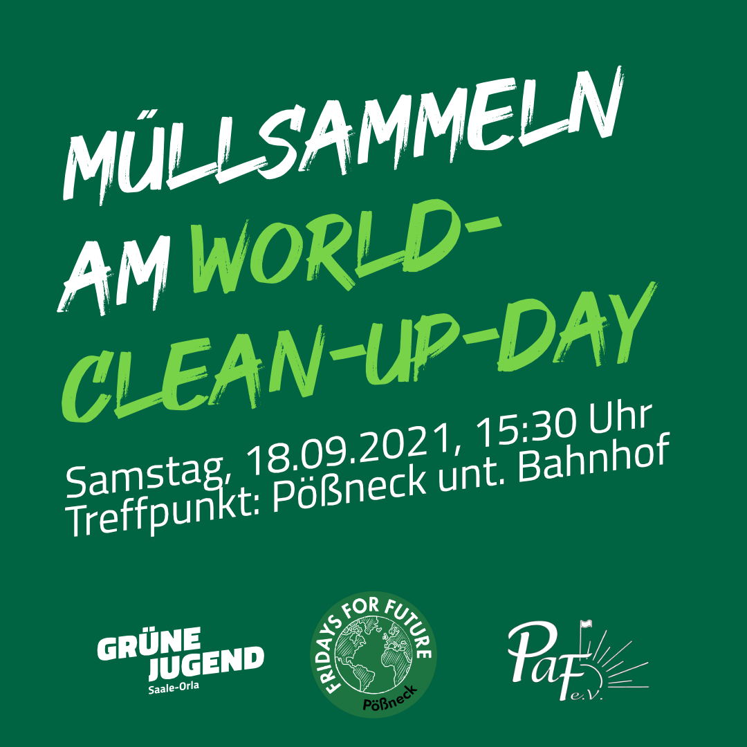 Müllsammeln zum World Cleanup Day (Thüringen)