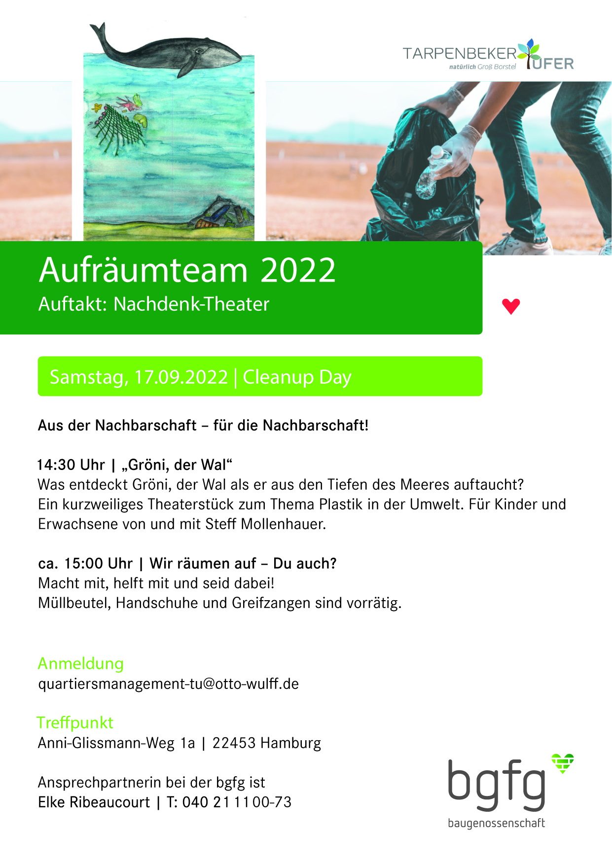 Aufräumteam 2022 - Tarpenbeker Ufer (Hamburg)