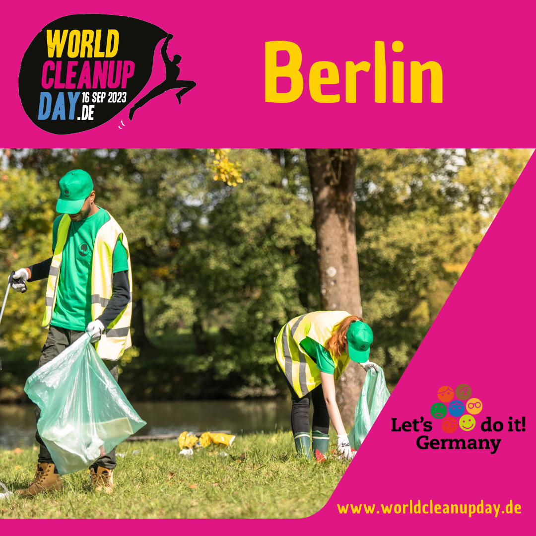 Entmüllung Bushaltestellen am World Cleanup Day (Berlin)