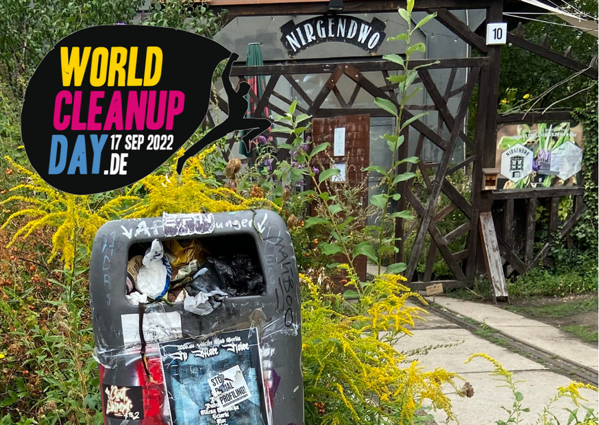 Schmetterlinge zählen und Müll sammeln beim World Cleanup Day 2022 im Wriezener Park