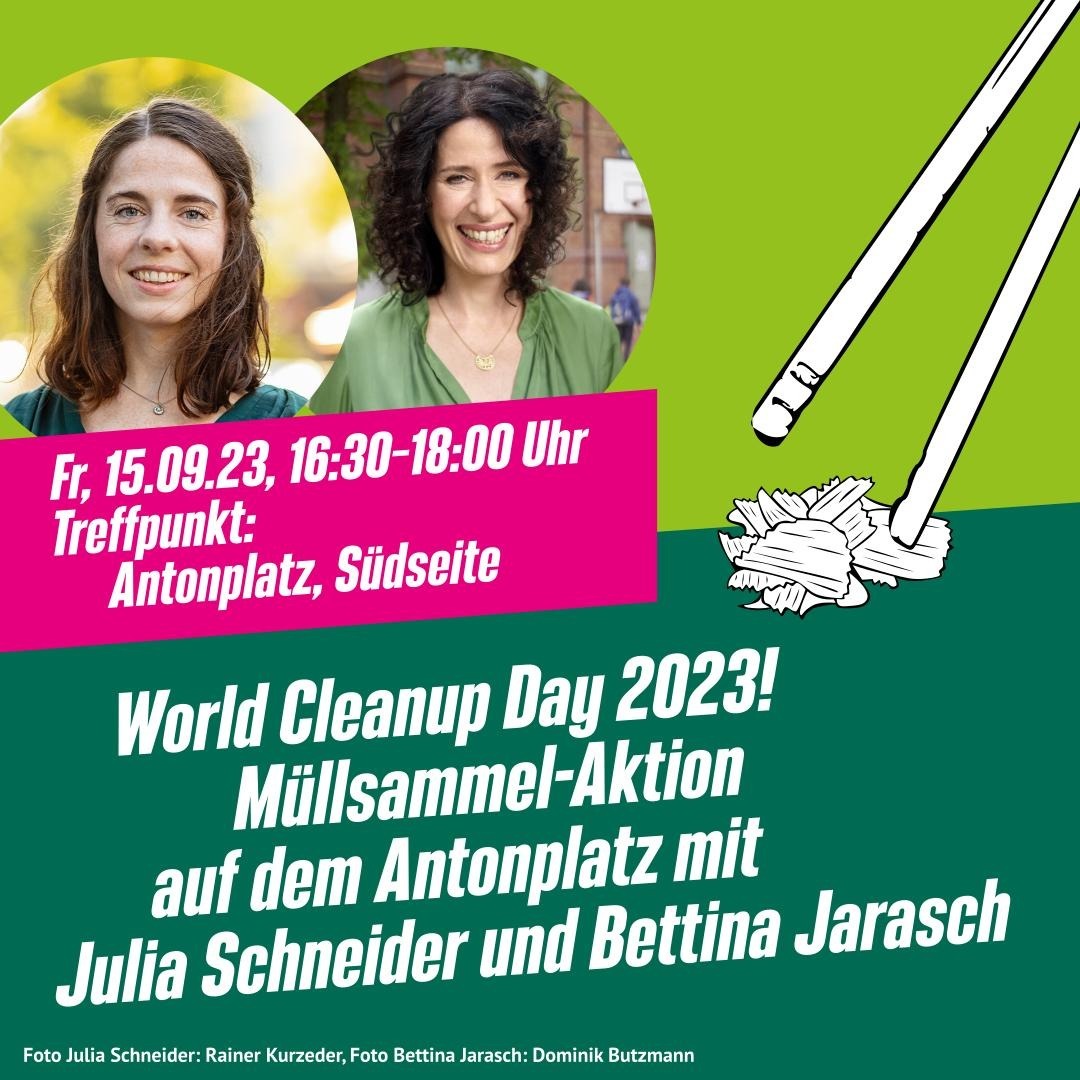 Cleanup mit Julia Schneider, Bettina Jarasch und dem Stammtisch Weißensee (Berlin)