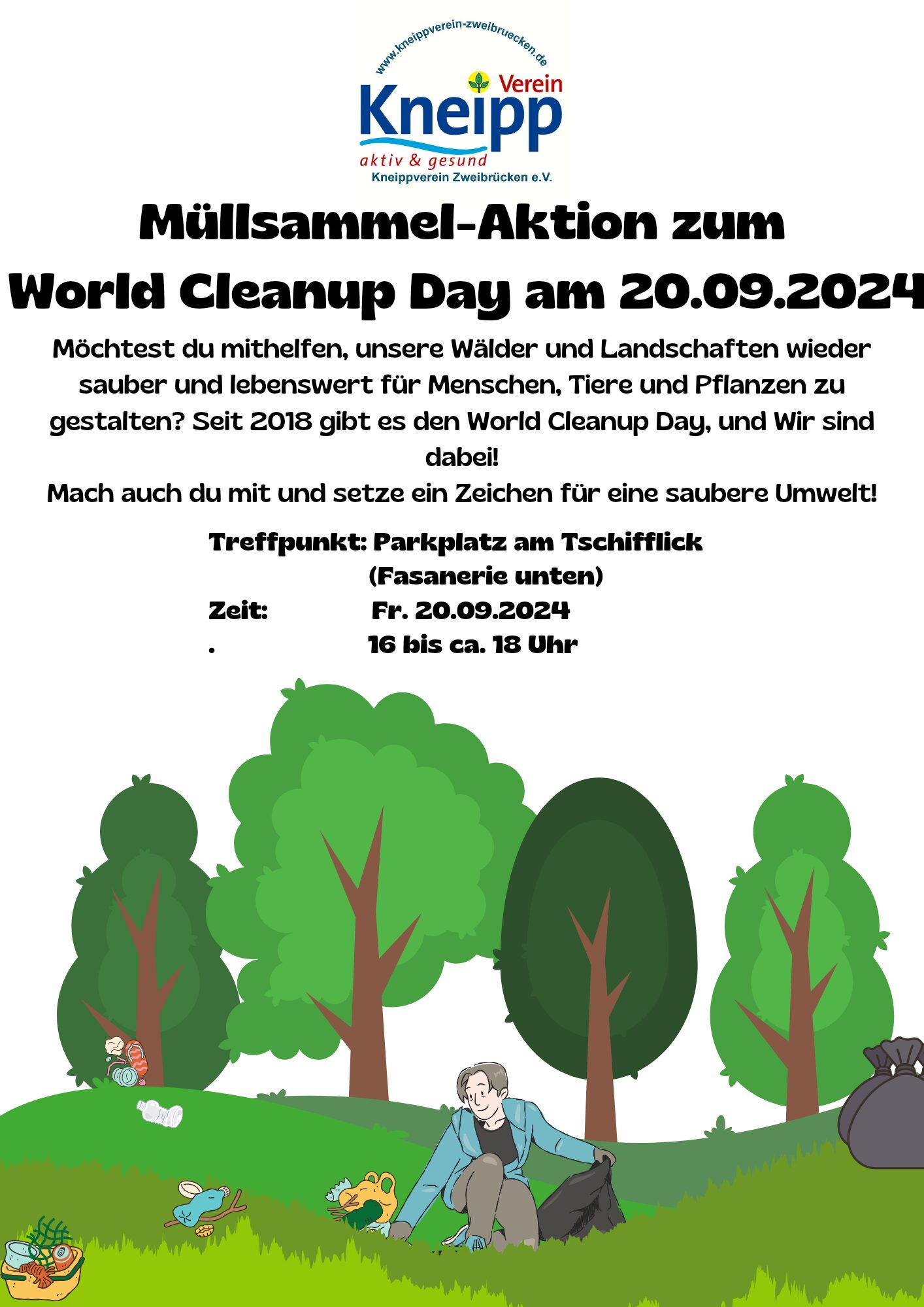 Müllsammelaktion zum World Cleanup Day am 20.09.2024 (RLP)