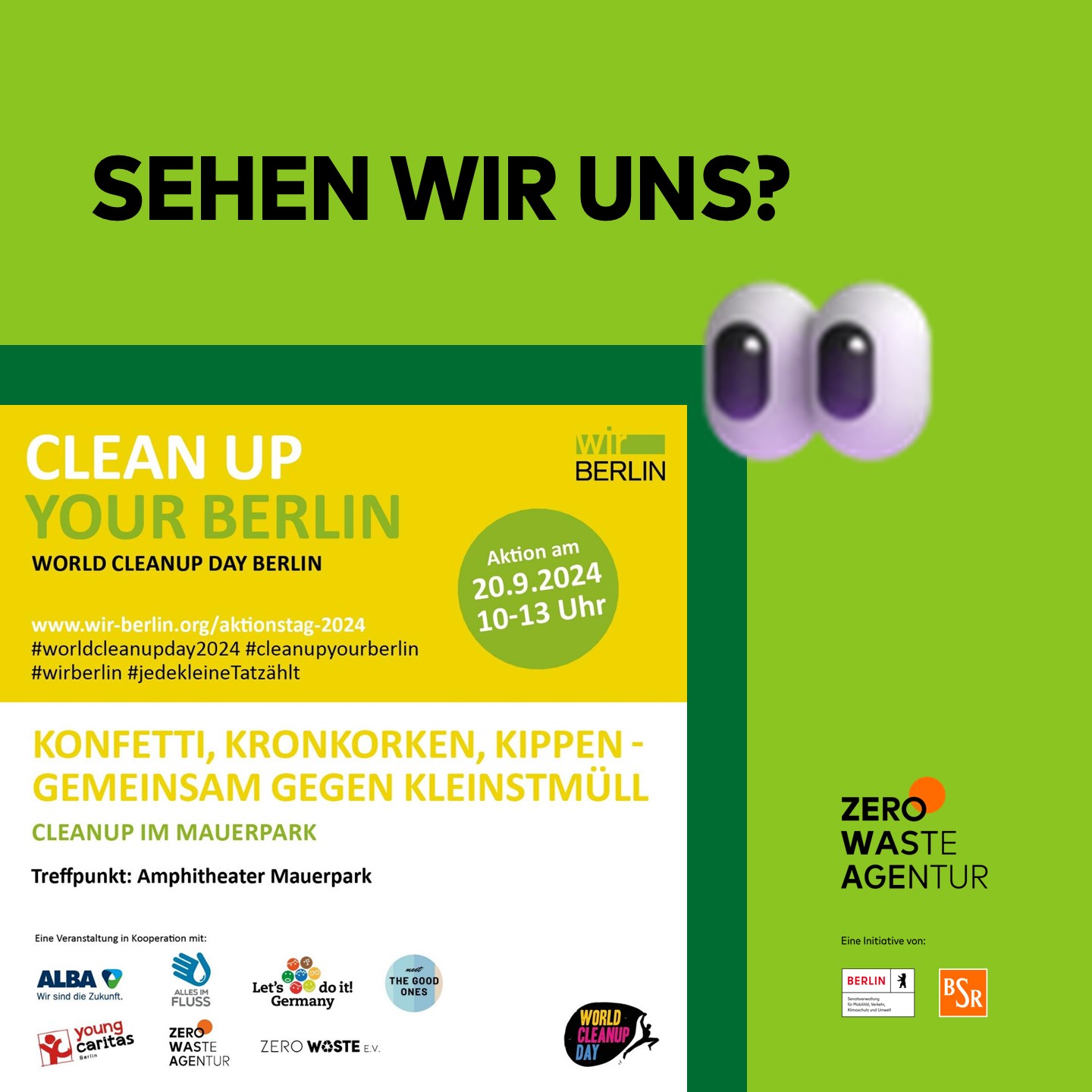 Awareness rund um den Mauerpark für #ZeroWaste (Berlin)